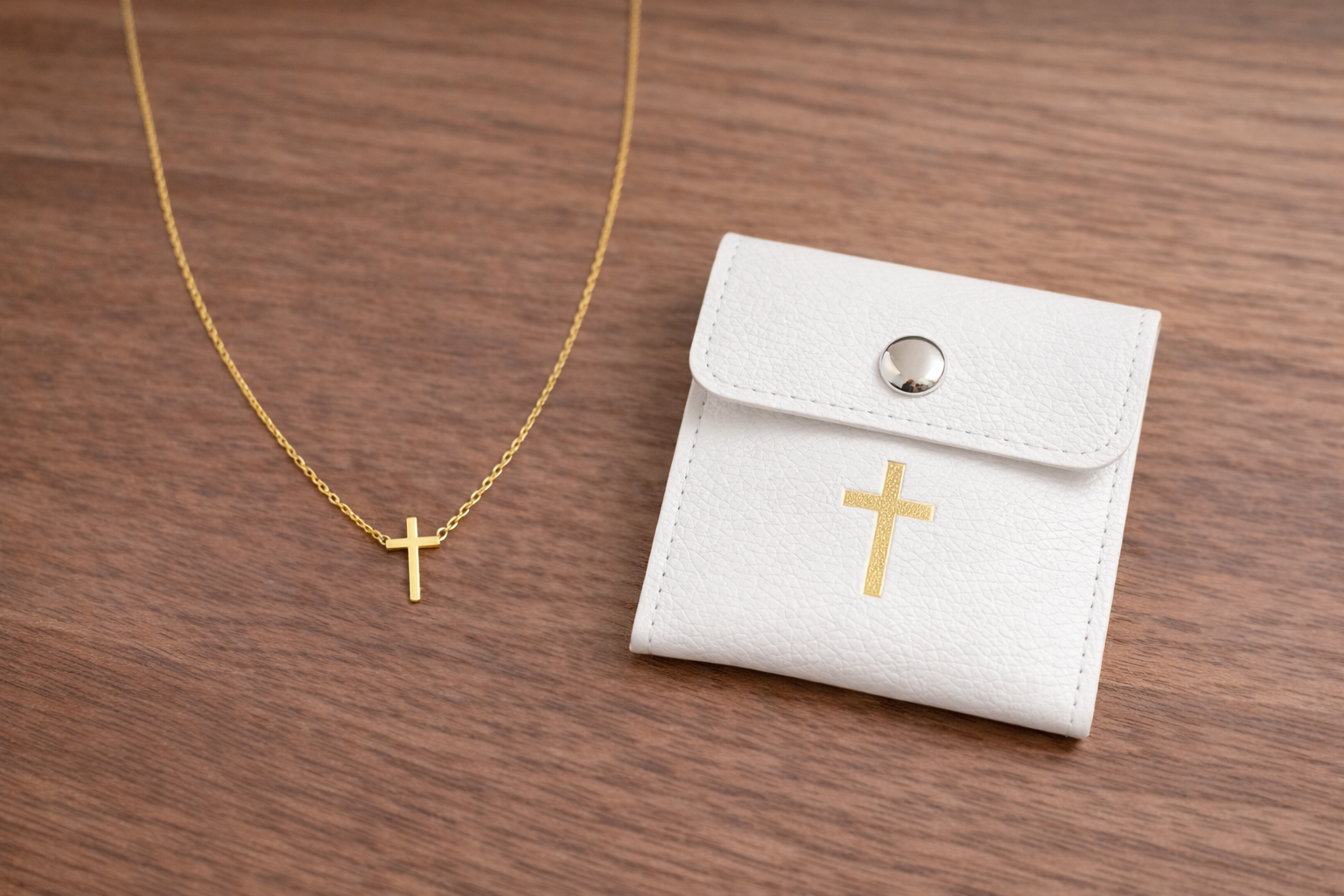 Delicate Faith Cross Necklace – Gold Finish
