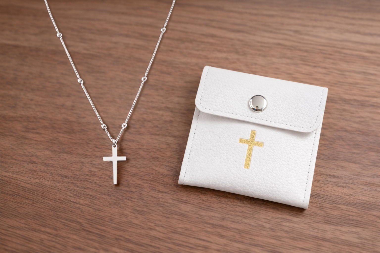 Faith Cross Stainless Steel Necklace – Silver Finish