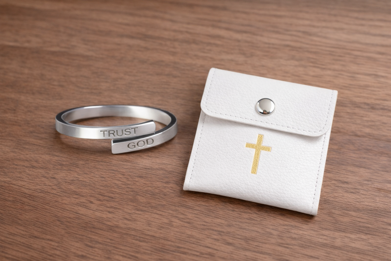 [Stainless Steel | Faith-Inspired] 1pc Christian Ring – “Trust God” Engraved Open Ring | Minimalist Religious Jewelry |