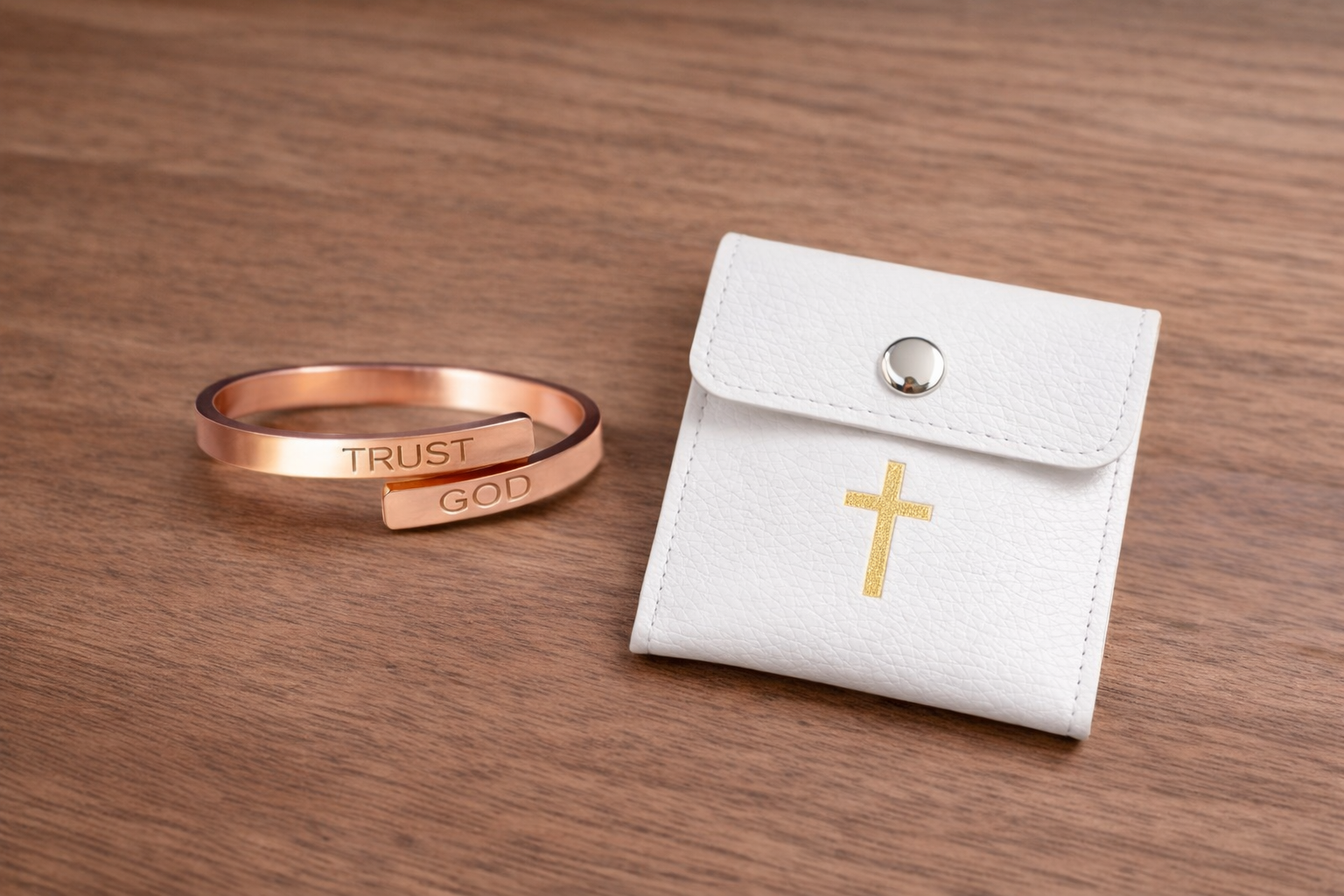[Stainless Steel | Faith-Inspired] 1pc Christian Ring – “Trust God” Engraved Open Ring |